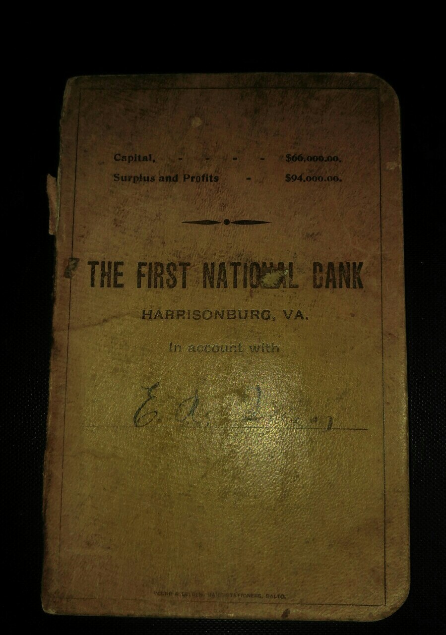 Antique First National Bank Harrisonburg Virginia Deposit Booklet Early 1900s