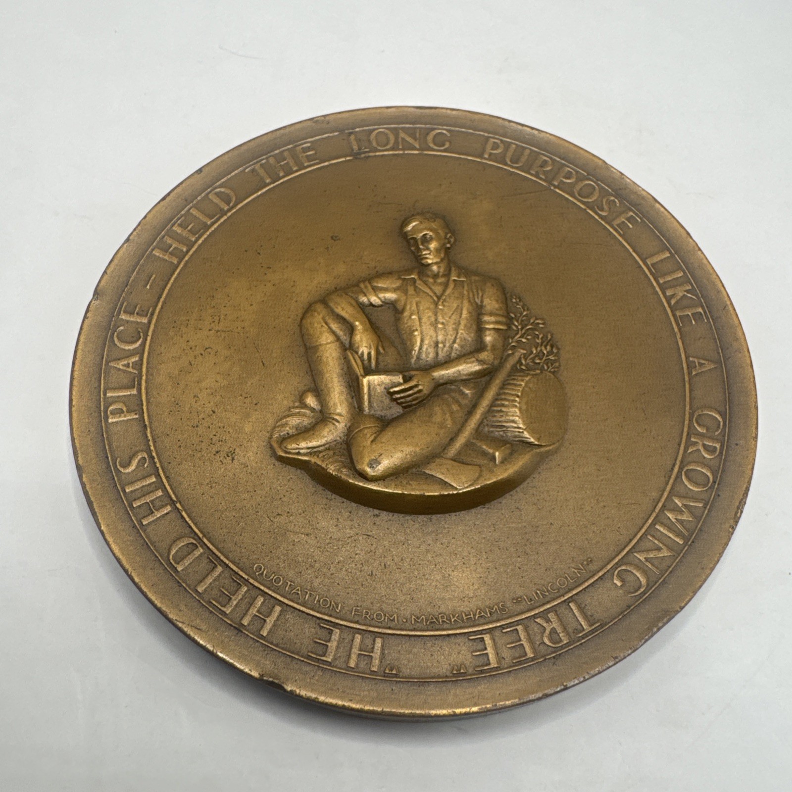 VINTAGE LINCOLN NATIONAL LIFE INSURANCE CO ARTHUR HALL BRASS MEDALLION COIN