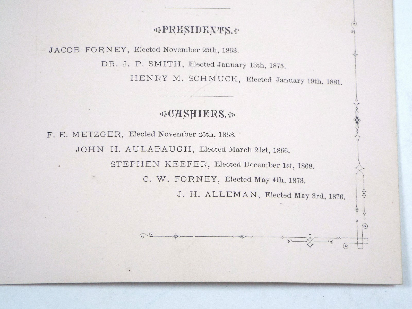 1881 First National Bank Hanover Pa – Financial Statement of the Condition