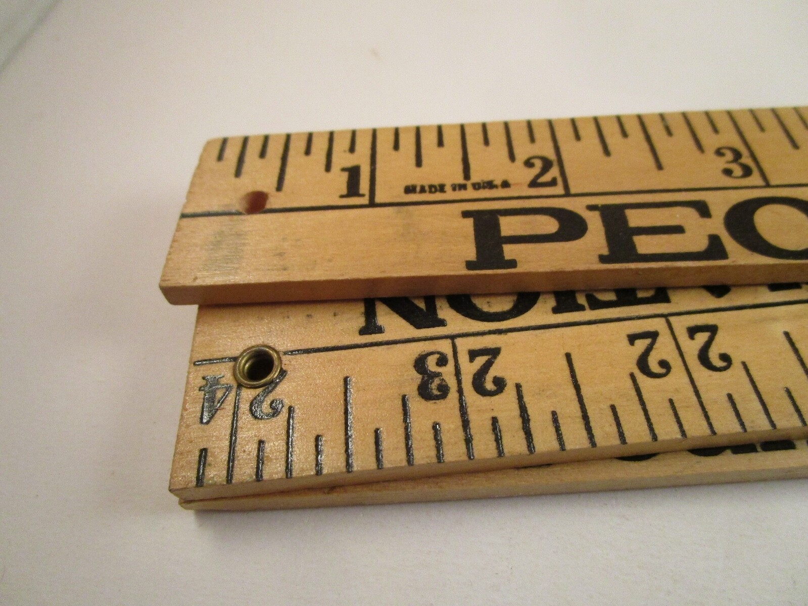 Vintage Wooden Folding Yardstick Peoples Federal Saving & Loan Bank WV