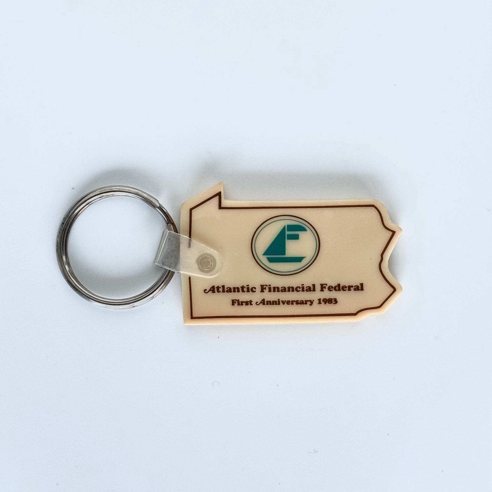 Vintage ‘Atlantic Financial Federal, PA’ Keychain Key Ring Rubber