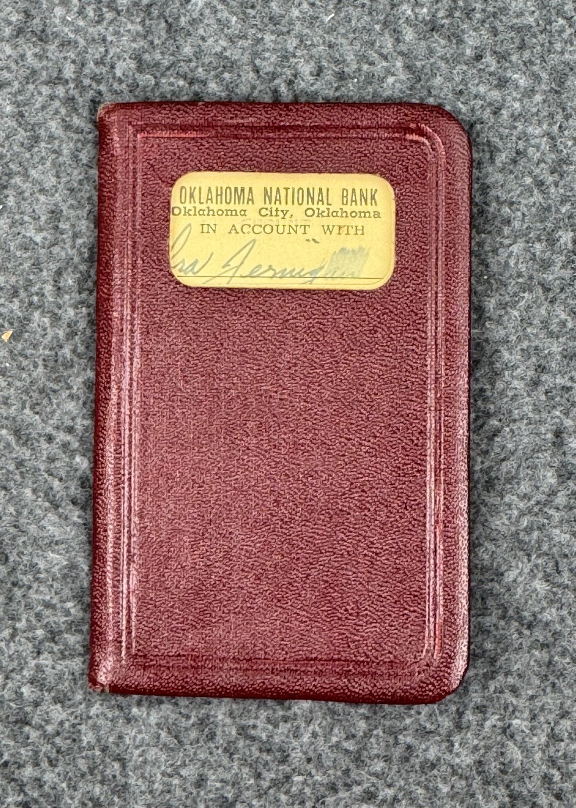 Vtg 1942 Oklahoma National Bank Oklahoma City Account Deposit Notebook Notepad