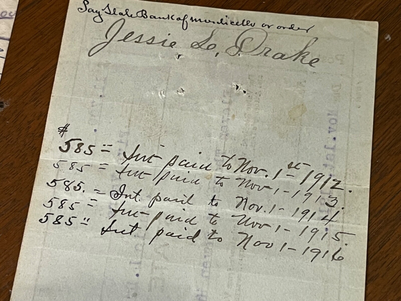 2 Antique Promissory Notes IOU 1911 State Bank of Monon IN – $5,000 & $11,700
