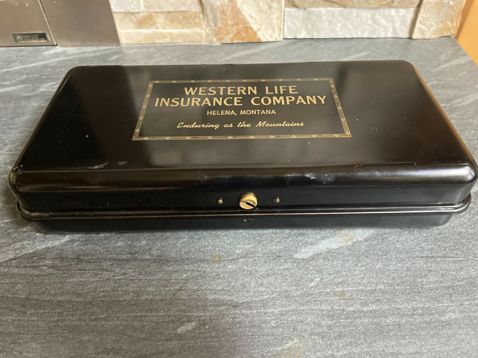 Western Life Insurance Company Helena, Montana Metal Lock Box with Keys