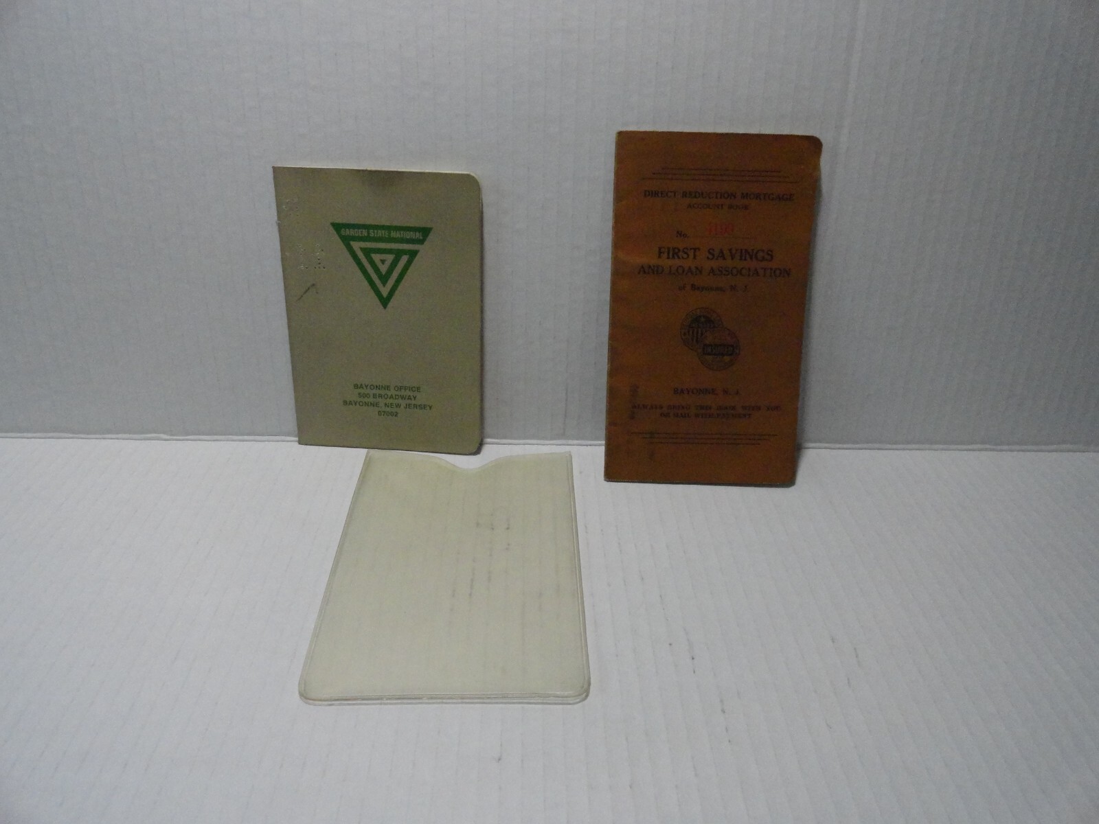 2 VINTAGE BAYONNE NJ SAVINGS BANK BOOKS GARDEN STATE NATIONAL & FIRST SAVINGS