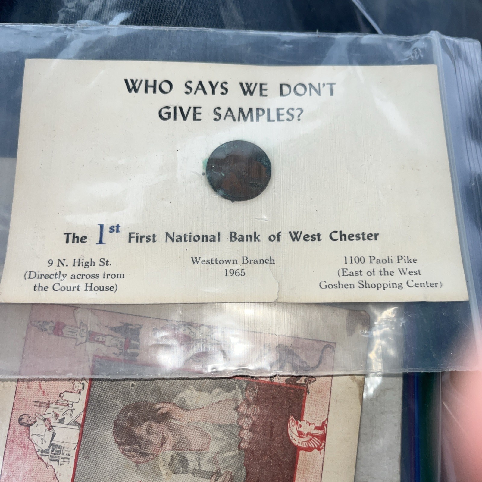 Free Sample 1964 Penny 1 First National Bank West Chester