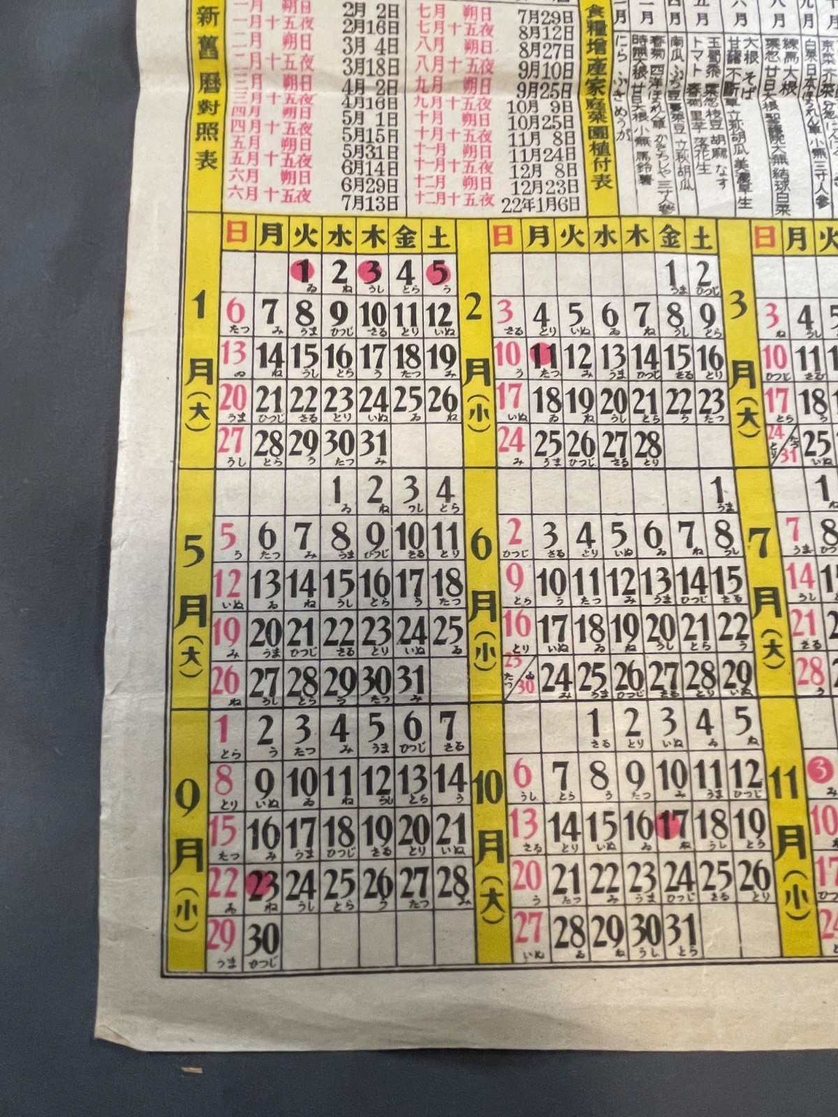 1946 CALENDAR IN CHINESE – 15×11 Color Original