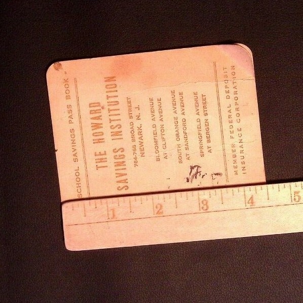 Howard Savings Institution School Savings Passbook 1952 Bank Book