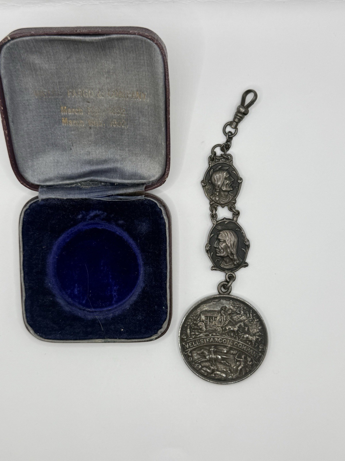 WELLS FARGO Semicentennial 1852-1902 SILVER MEDAL IN BOX