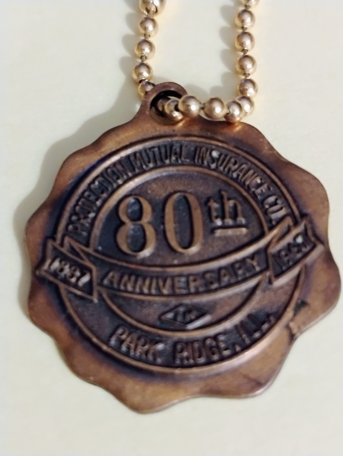 80th Anniversary-Protection Mutual Insurance Co. Key Holder Chain 1967-Illinois