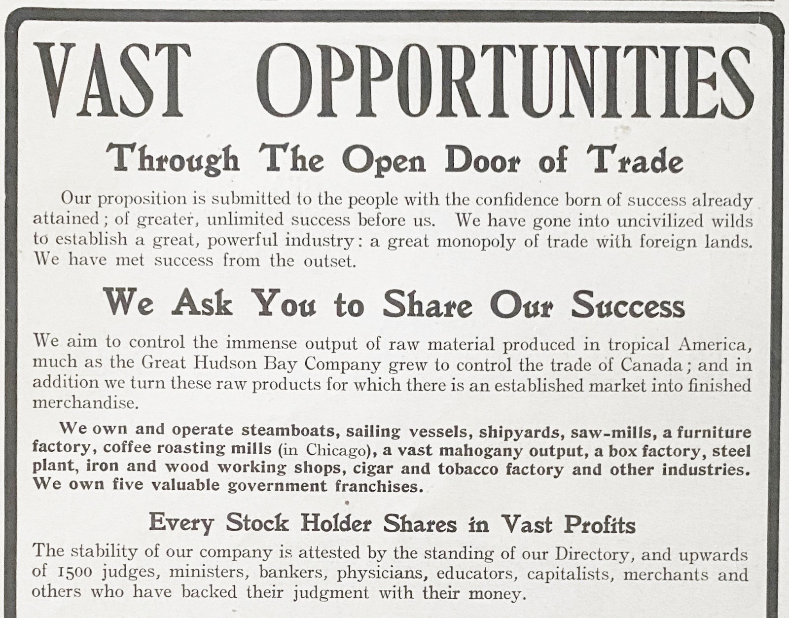 Tabasco-Chiapas Trading&Transportation Co.Original1902 Stock Investment Print Ad