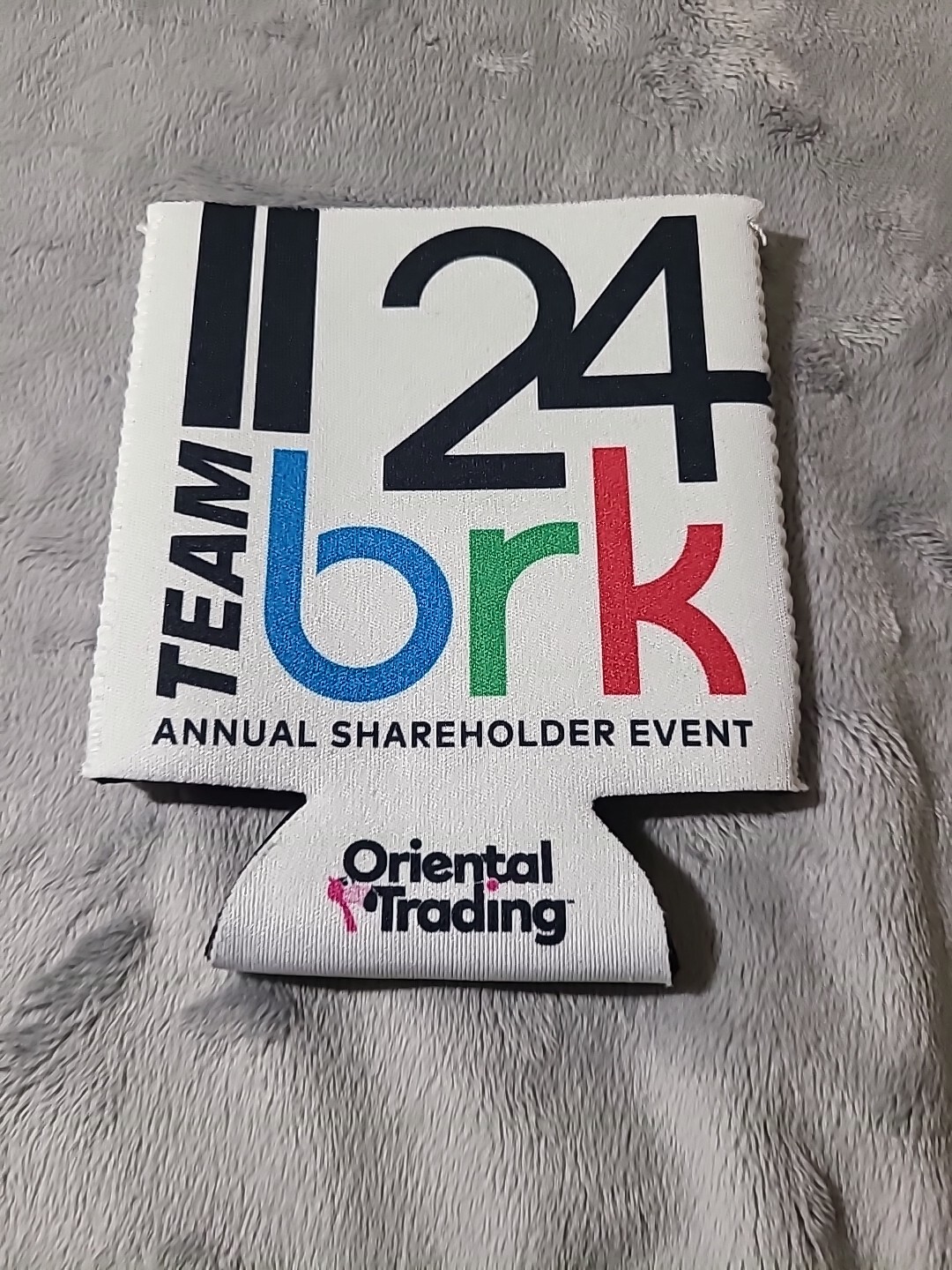 Berkshire Hathaway 2024 Can Koozie Rare Omaha, NE Warren Buffett Quote