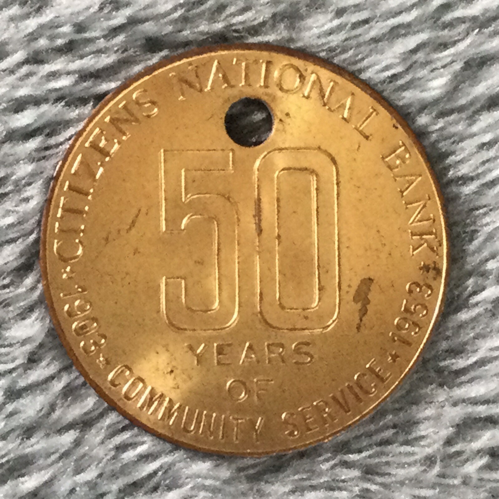1953 Citizens National Trust & Savings Bank 50 Years of Service California Medal