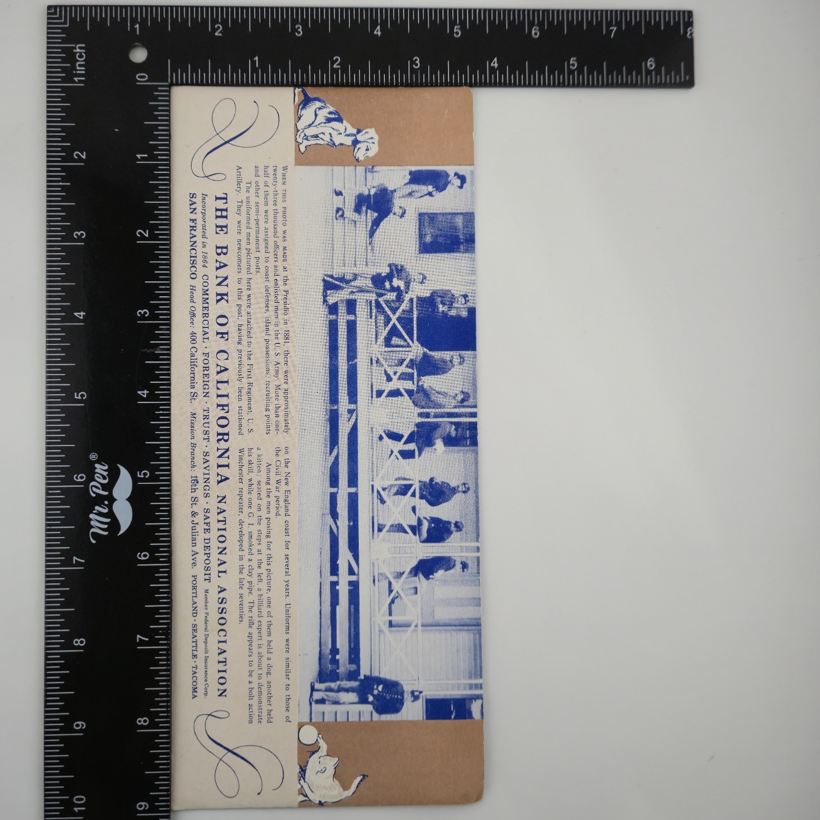 VTG Bank of California Commemorative National Association Blotter 1881 Soldiers
