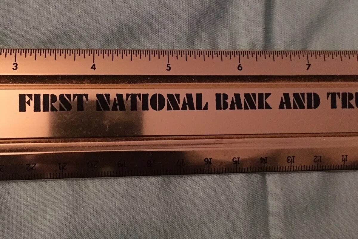 Vintage 1982 First National Bank & Trust Co. Of Beverly Souvenir Ruler