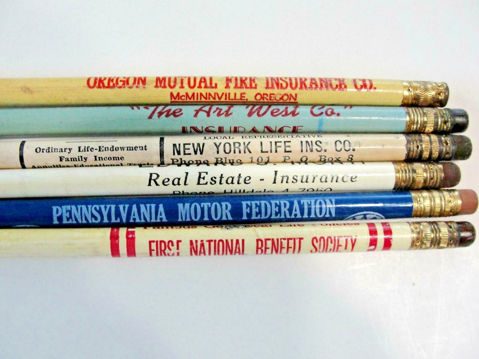 VTG Advertising Wood Lead Pencils Insurance Companies AAA & Others