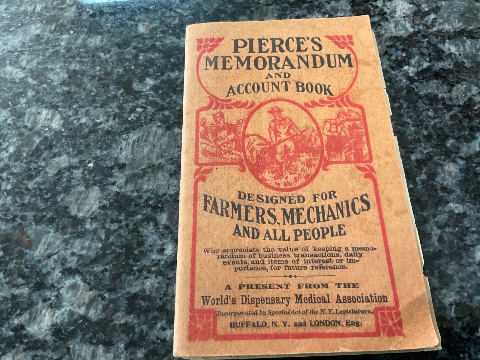 Antique 1915-16 PIERCE’S MEMORANDUM and ACCOUNT BOOK Farm Account Book