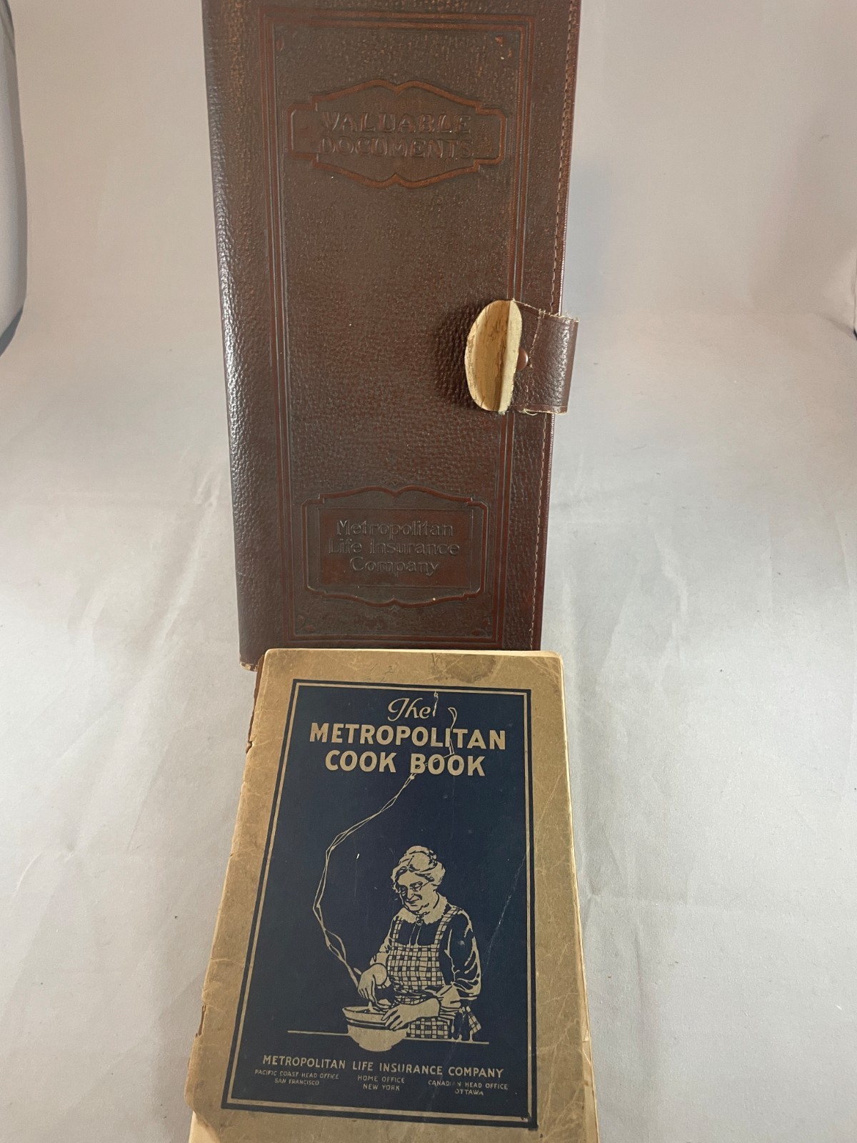 Antique Metropolitan Life Insurance Company Document Holder and Cookbook- 1925