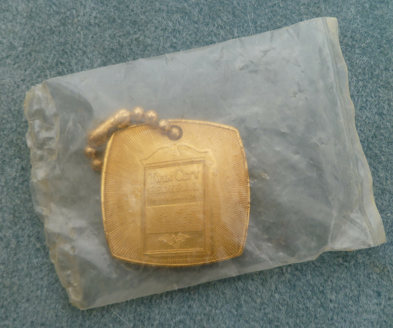 Twin City Federal Savings & Loan 1960s Vintage Keychain Fob 500 Million Dollar