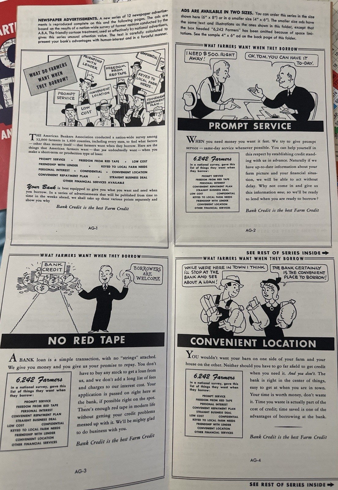 1940s ABA Country Bank Advertising Kit Farm Credit Home Front Ephemera – Rare