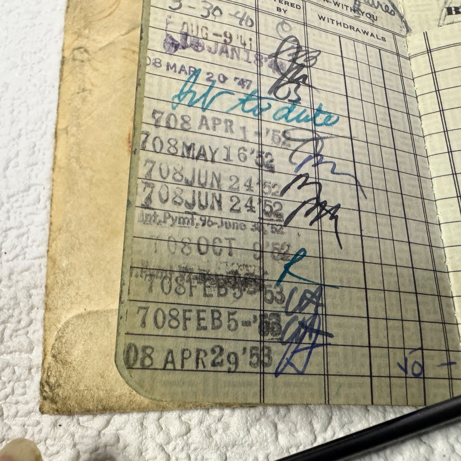 WWII Era 1940s Bank of America Savings Account Book Sonora California Branch