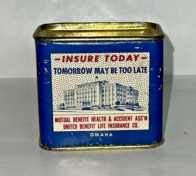 United Benefit Life Insurance Co. Vintage Tin Coin Bank