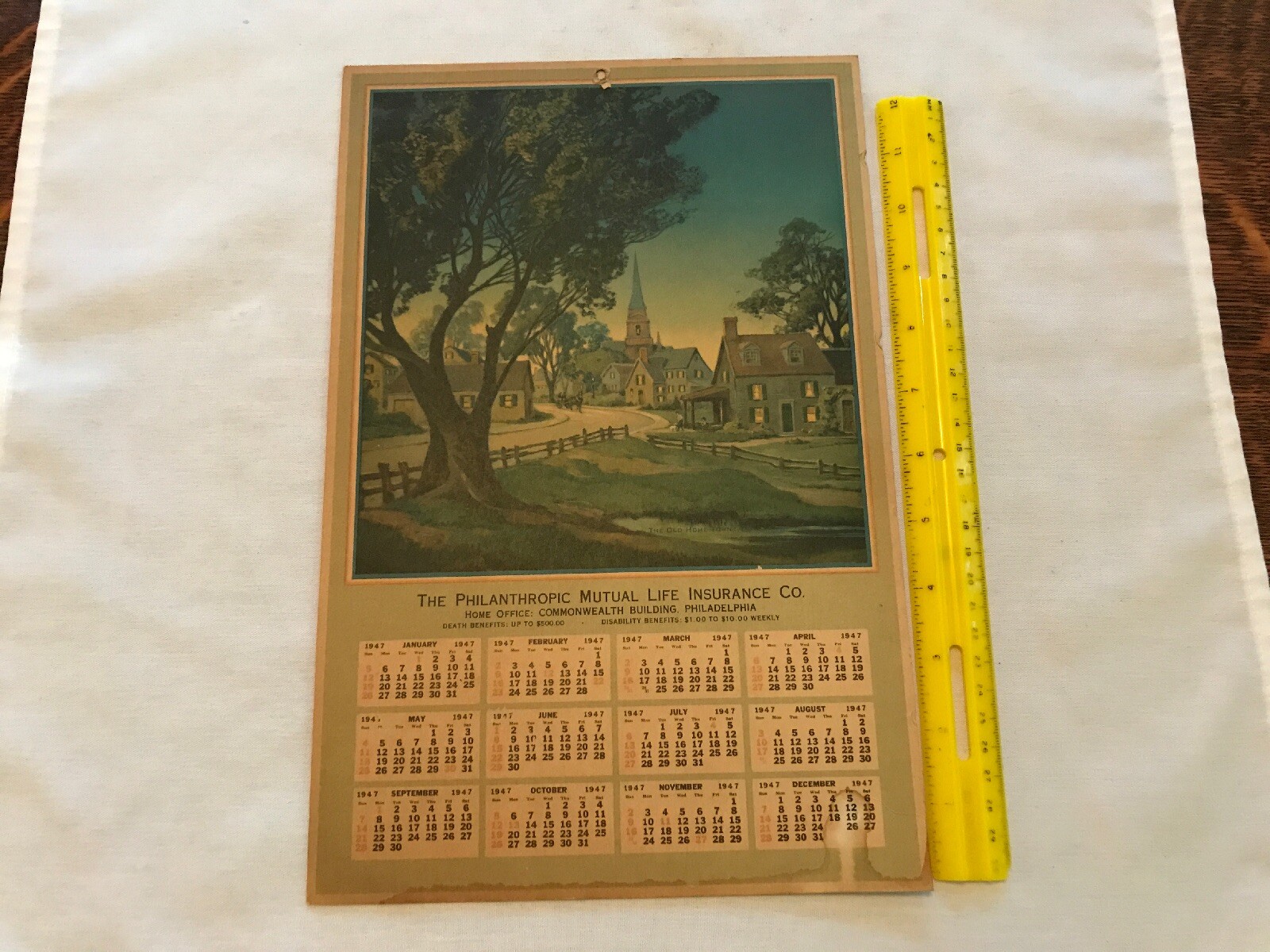 1947 Philanthropic Mutual Life Insurance Co. Calendar, Philadelphia