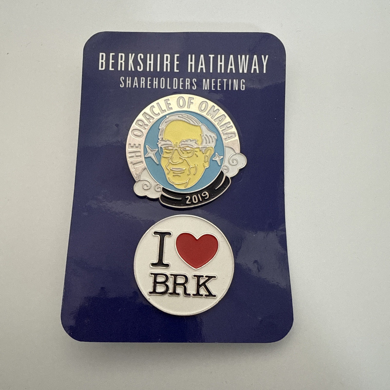 WARREN BUFFETT 2019 BERKSHIRE HATHAWAY ENAMEL PIN SET SHAREHOLDERS MEETING Sku33