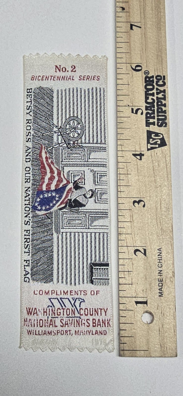 Vintage Sewn Bookmark Washington County National Savings Bank Williamsport MD