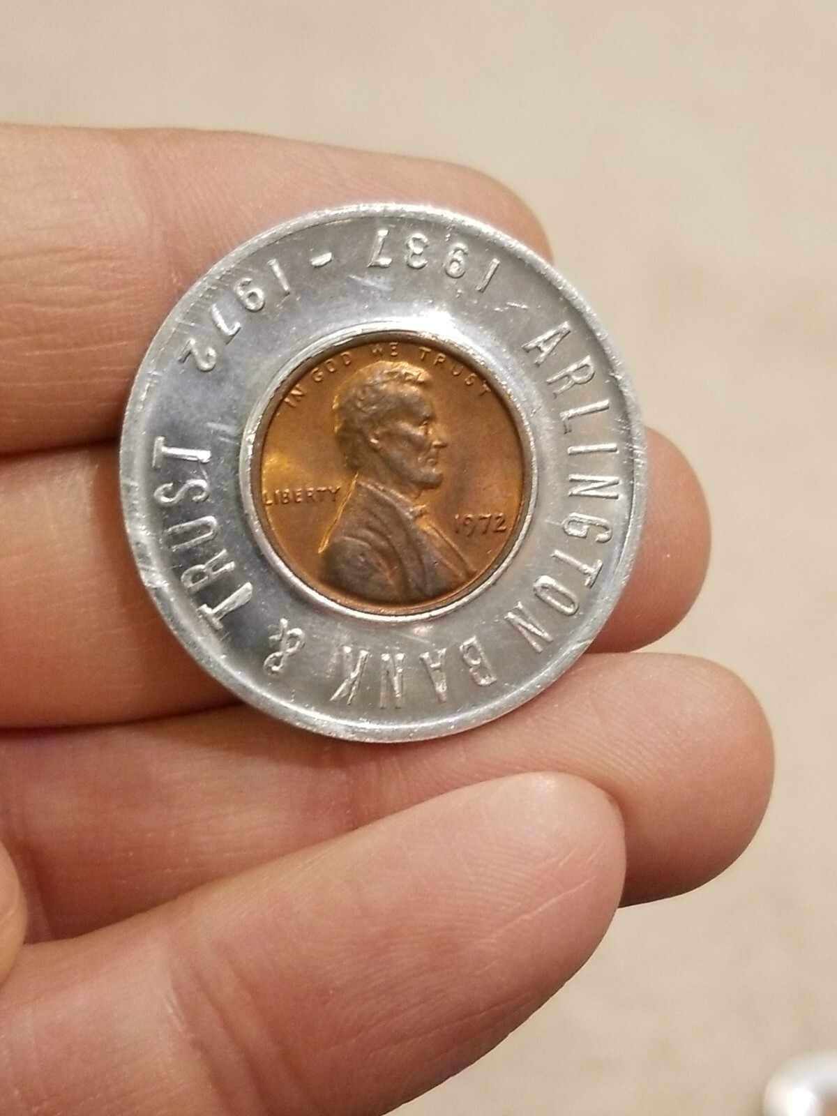 Arlington Bank and Trust 35th Anniversary 1972 Penny SOUVENIR *