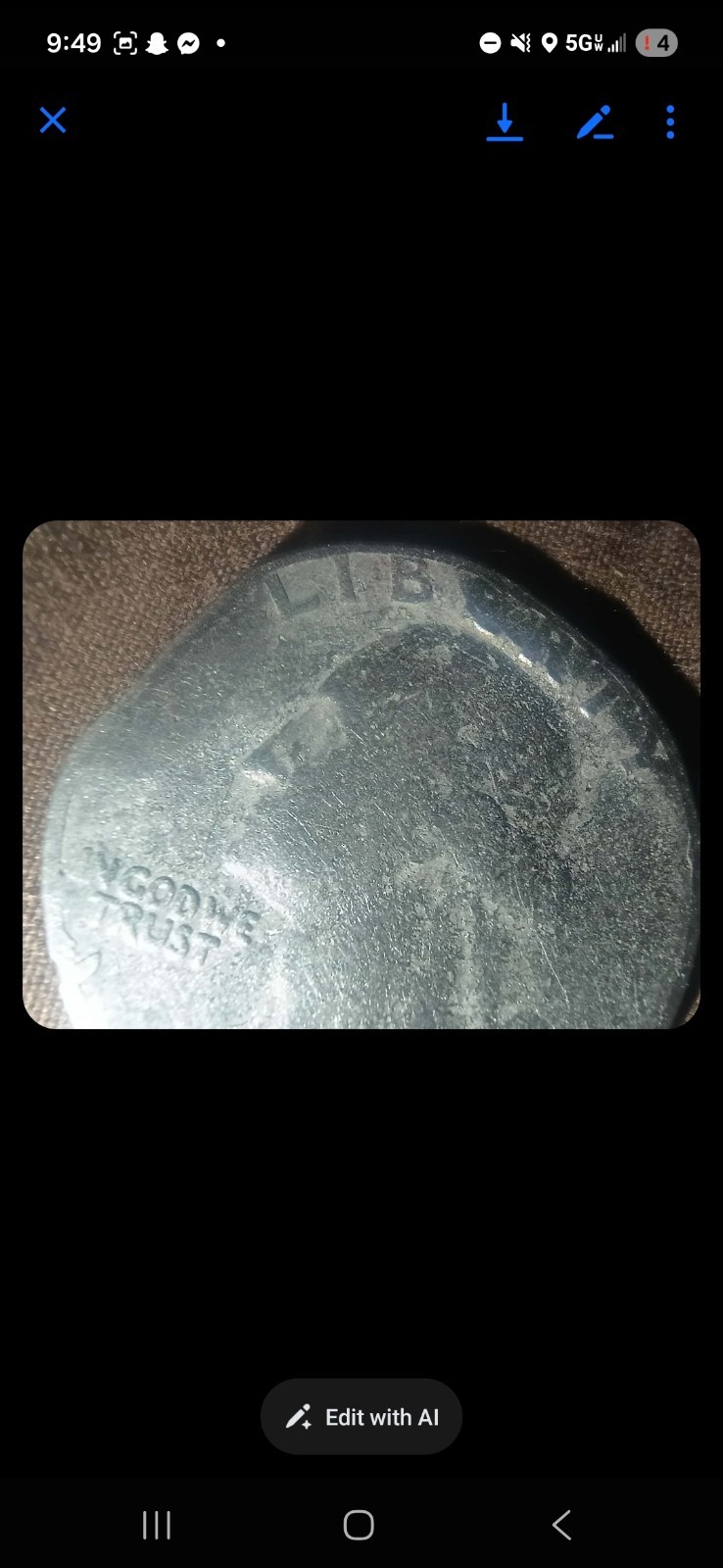 Washington D 1972. CLIPPED PLANCHET. STRUCK THROUGH GREASE. Filled In D. Errors