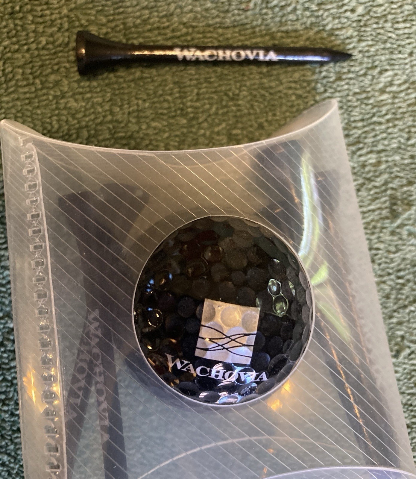 Wachovia Bank Logo Golf Ball & Tee Set Original Packaging Brand Collectible