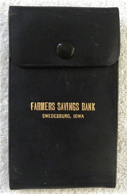 1920s Farmers Savings Bank, Swedesburg, Henry County, Iowa IA Checkbook & Check