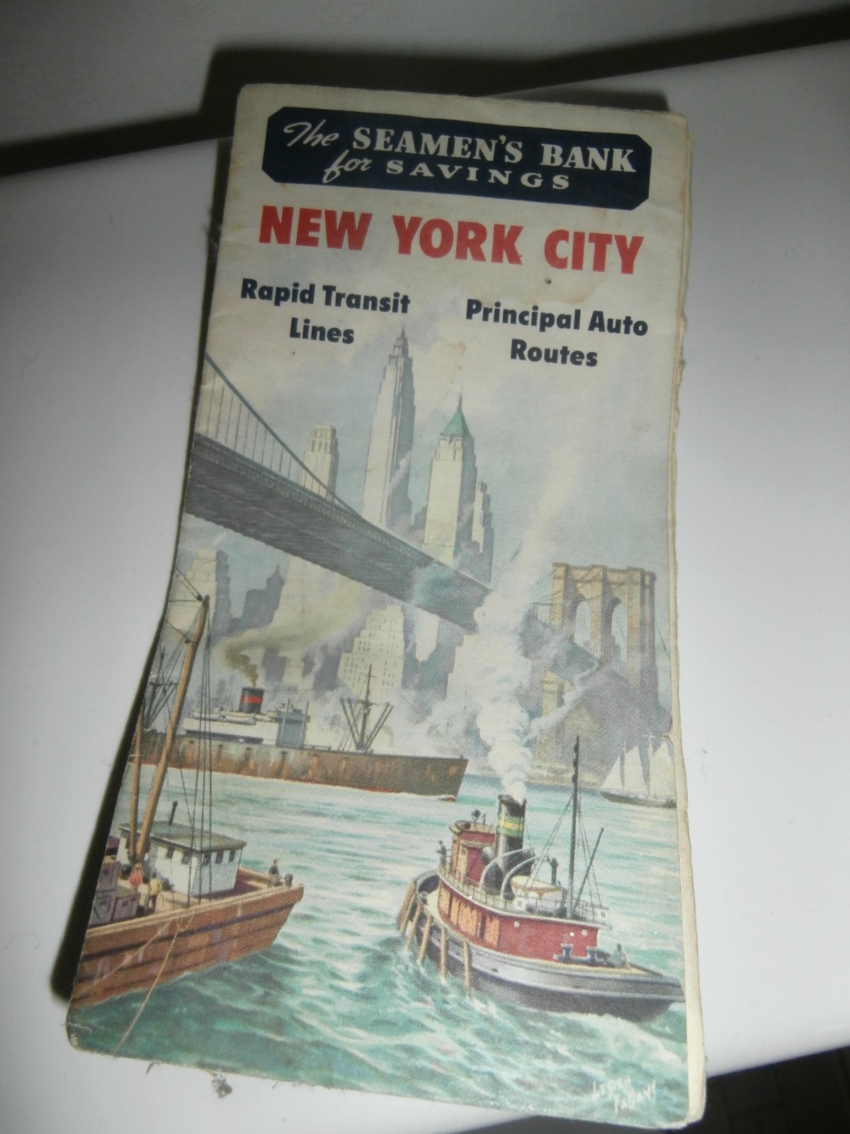 The Seamens Bank For Saving New York City Rapid Transit Lines Auto Routes 1957