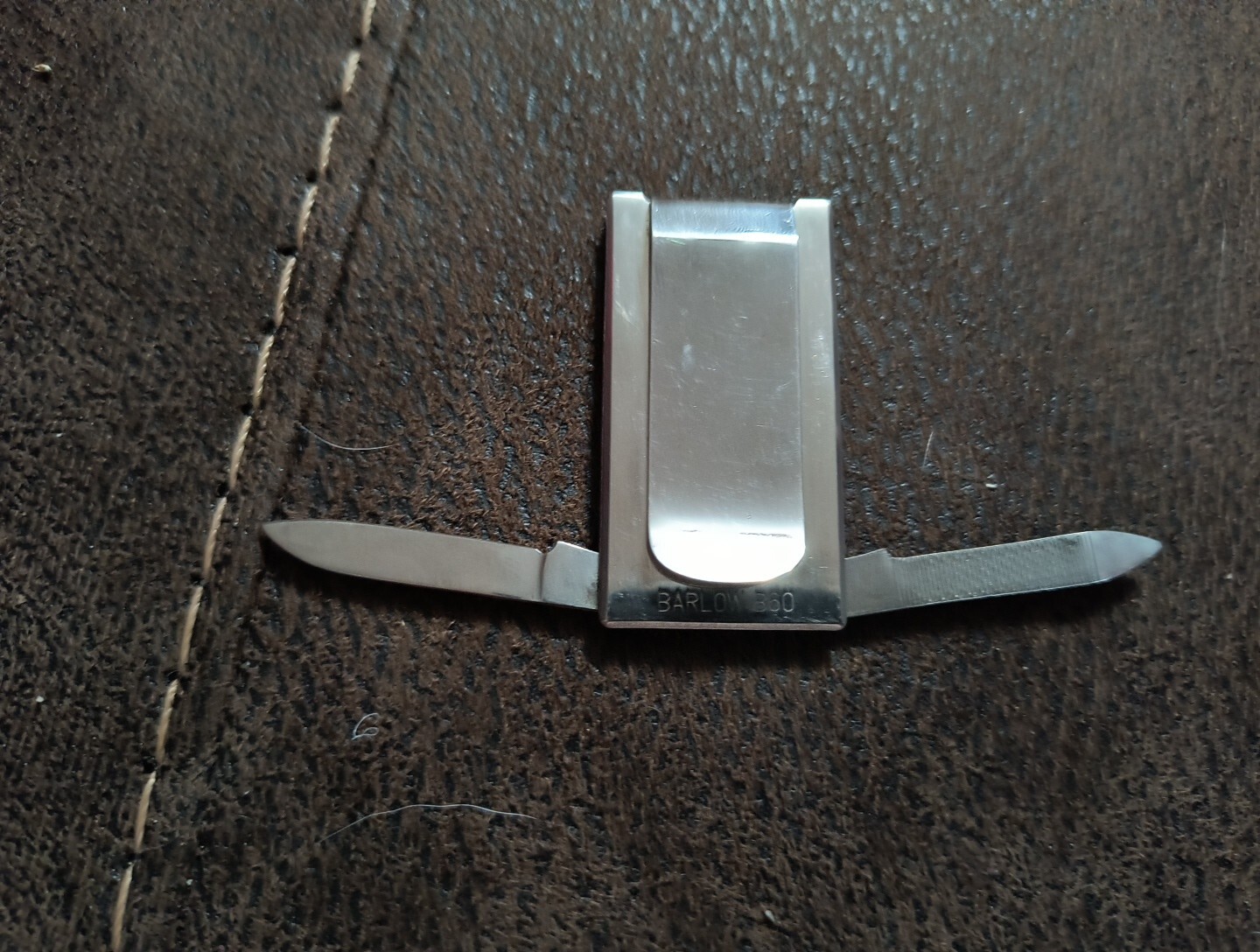 Vintage Barlow Lakeside Mutual Insurance Company Money Clip Knife IOB