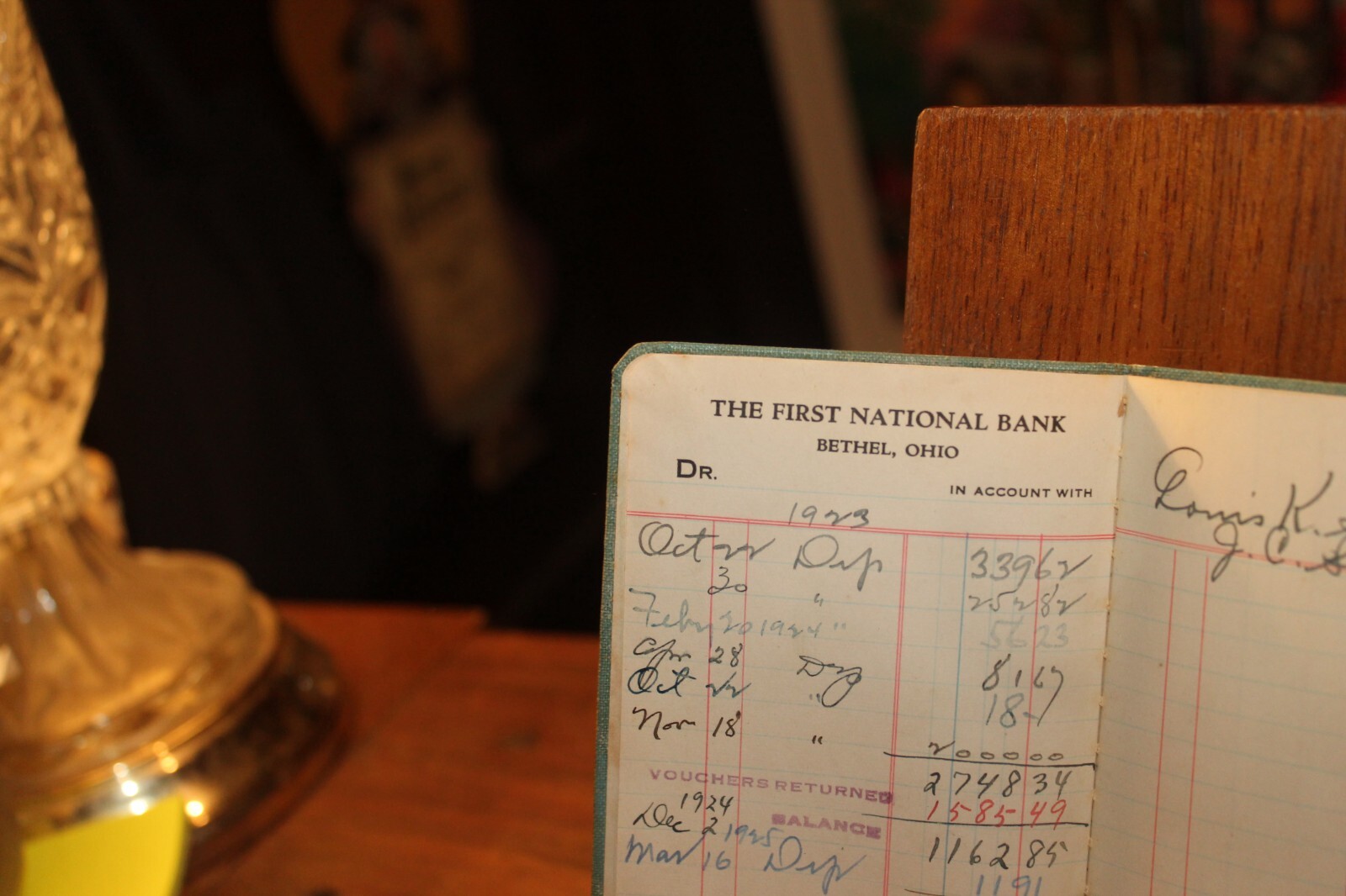 Antique 1923 Bethel Ohio First National Bank Book Ohio