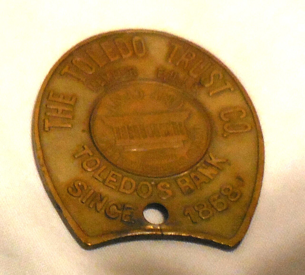 1965 ad The Toledo Trust Co Bank Ohio Lucky Penny Horseshoe Clover vtg charm