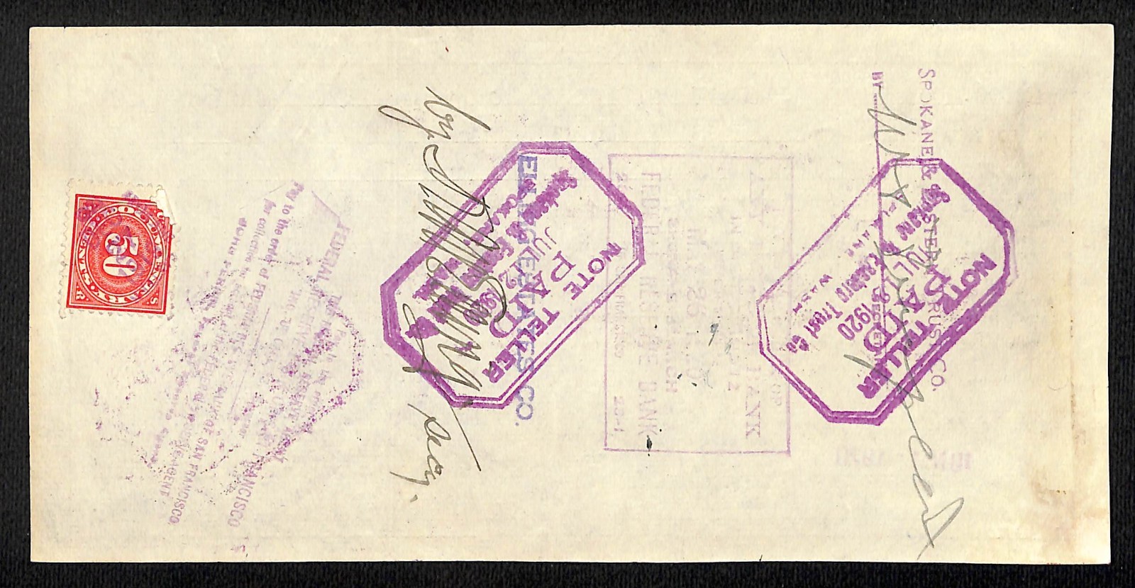 Elling State Bank Virginia City, MT 1919 Promissory Note w/ Rev Stamp (#5)