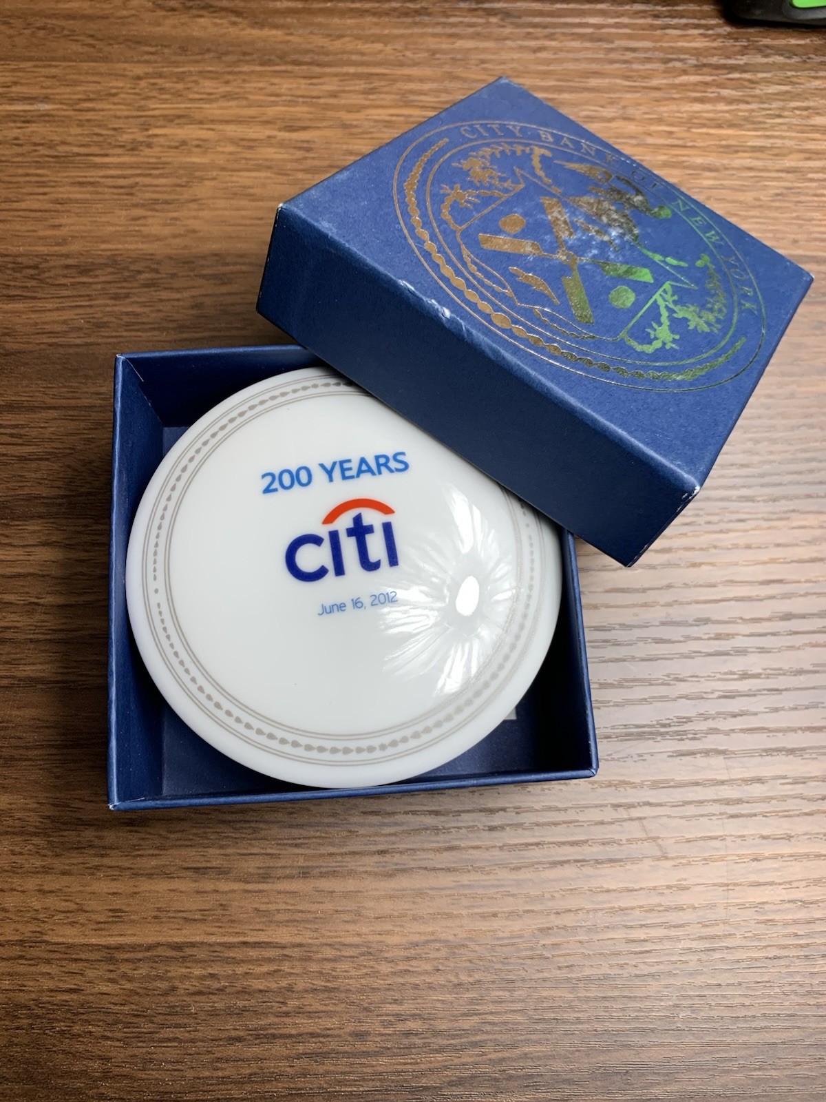 Citi Bank 200 Years 2012 Mottahedeh Portugal Trinket Box w/ Box