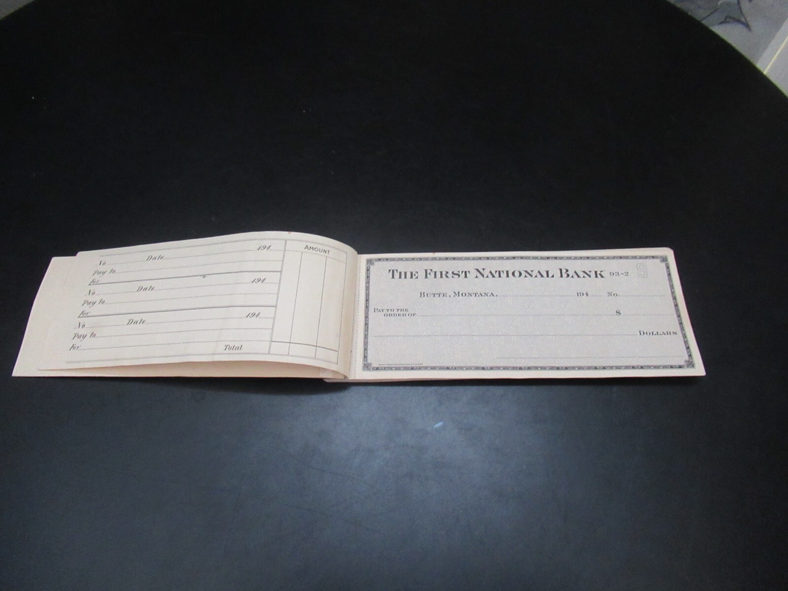 Vintage 1940’s First National Bank BUTTE MONTANA checkbook FULL