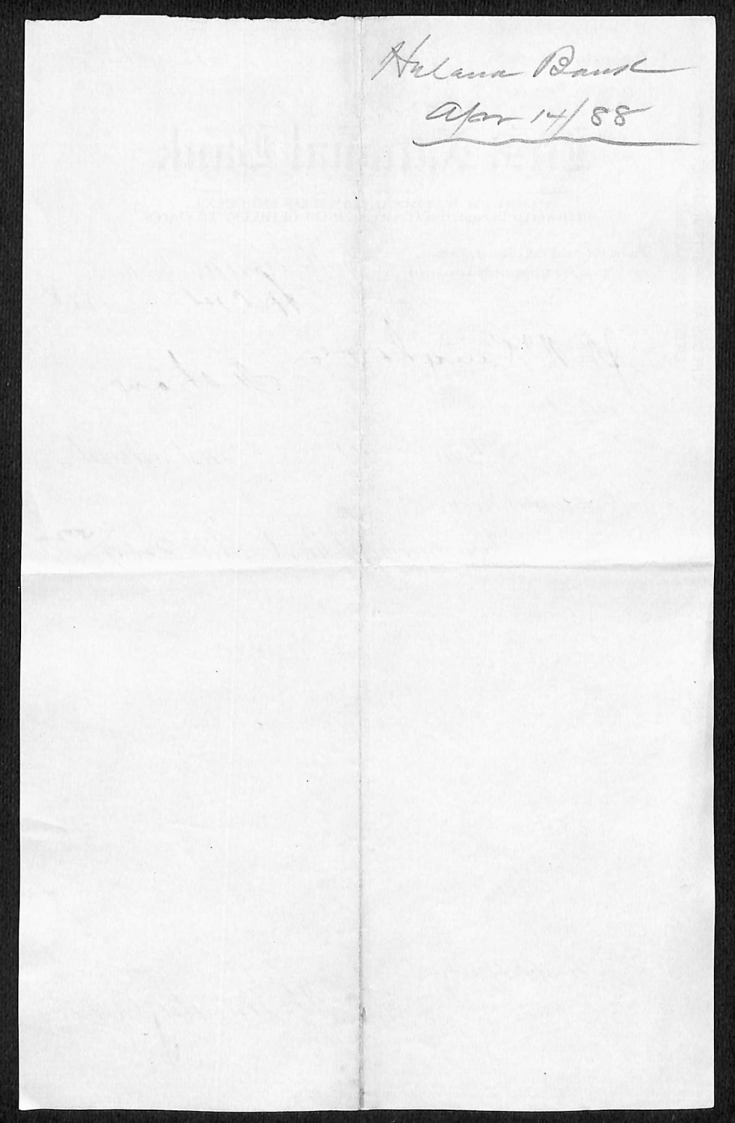 FNB Pioneer National Bank of Montana 1888 Helena Receipt E.W. Knight* (#7)