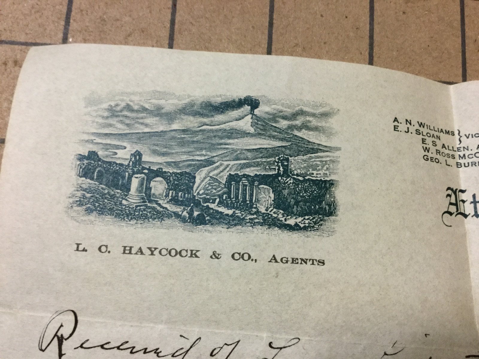 Vintage Original – 1922 AETNA INSURANCE CO Letterhead w vignette