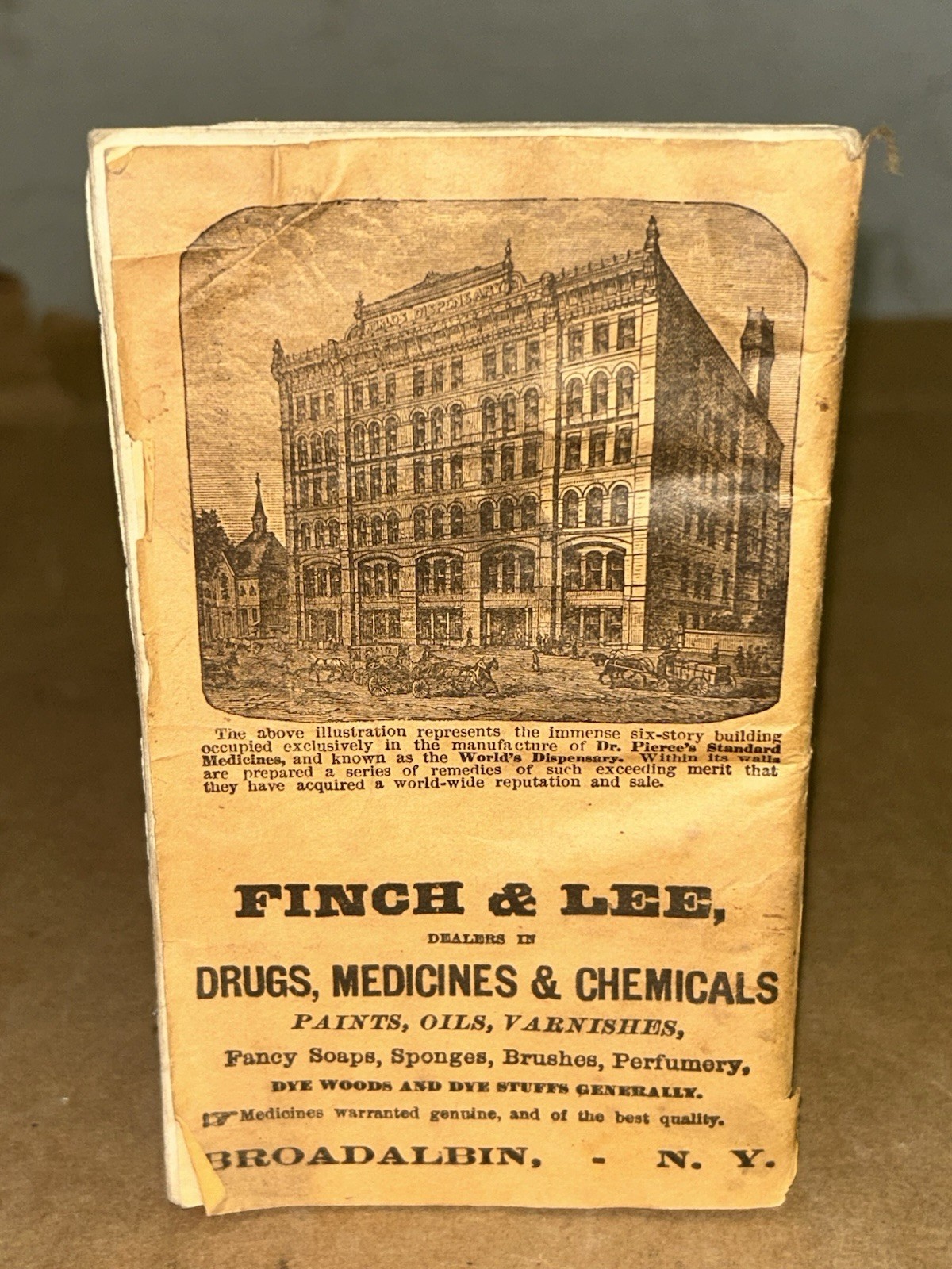 1886 Pierce’s Memorandum Account Book World’s Dispensary Medical Ass. Buffalo NY
