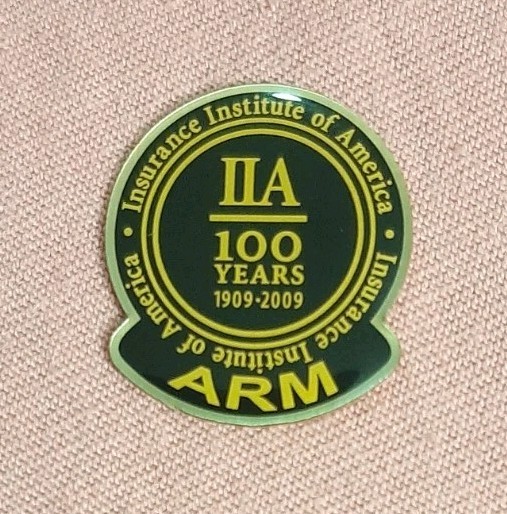 Insurance Institute of America Pin 100 Years 1909-2009 ARM Lapel Pin