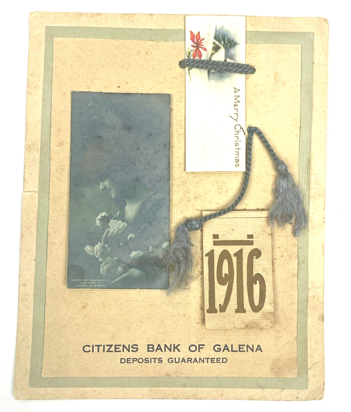Vintage Calendar 1916 Advertising Citizen Bank of Galena Ephemera