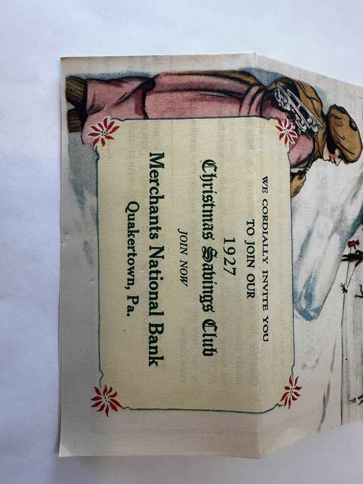 Invitation to Join 1927 Christmas Savings Club Merchants National Bank