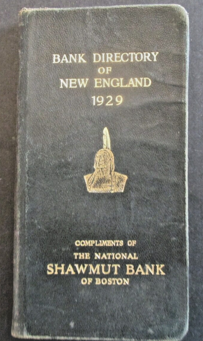 VTG 1932 Bank Directory of New England National Shawmut Bank Boston Mass 248 pgs