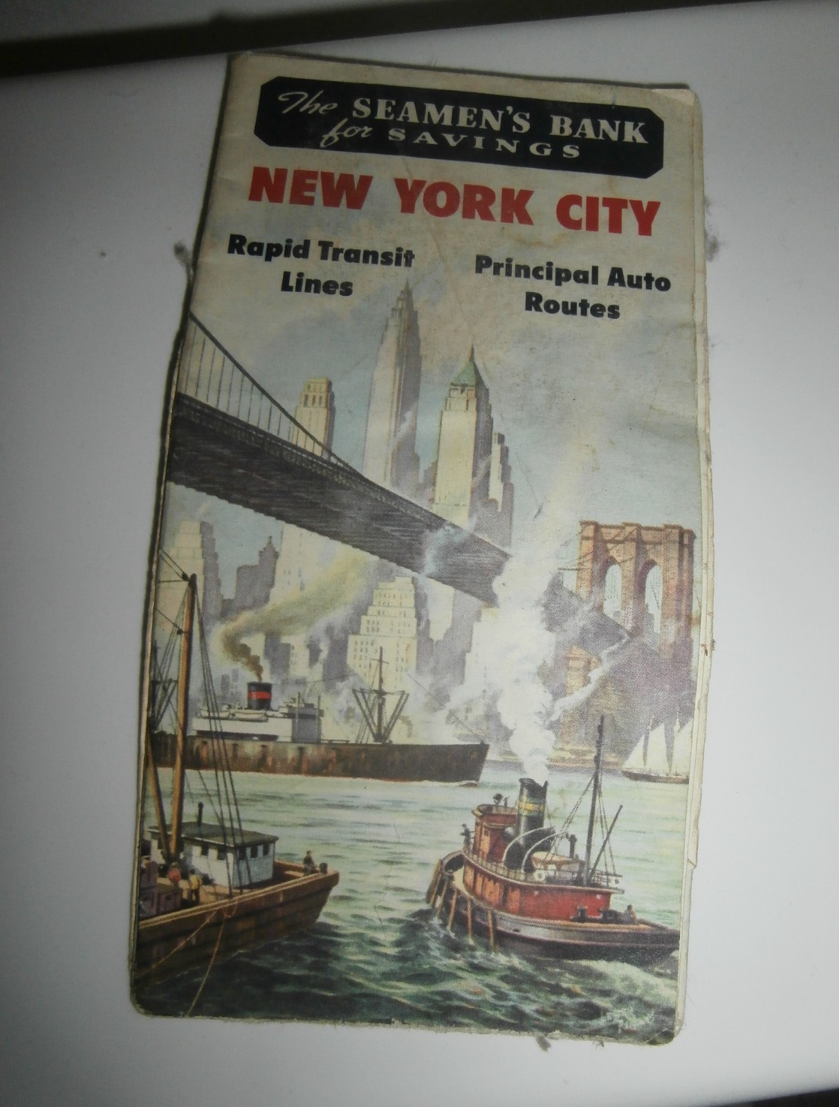 The Seamens Bank For Saving New York City Rapid Transit Lines Auto Routes 1957