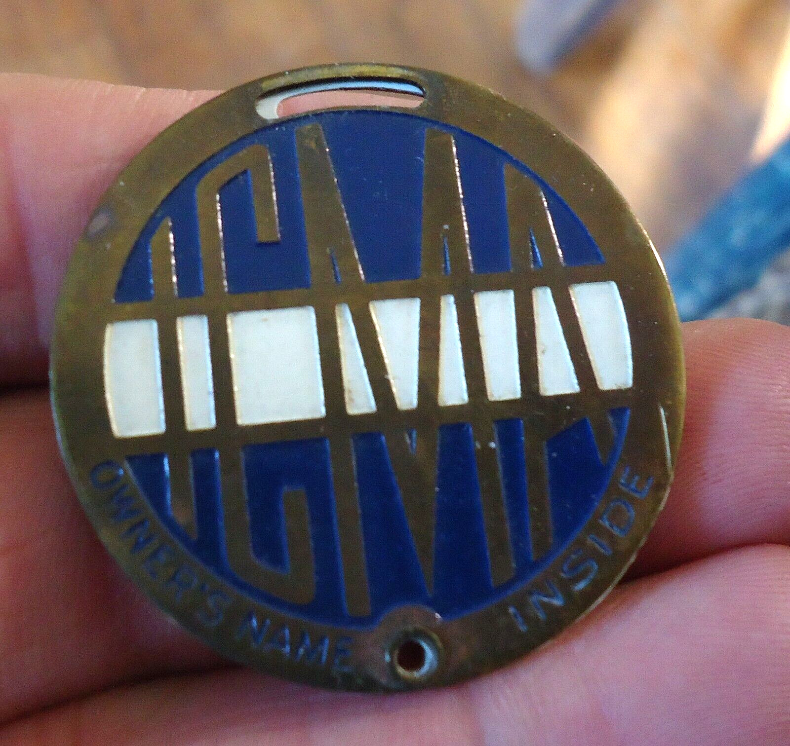 Antique Vintage Illinois Commercial Men’s Assn’ Brass Luggage Tag Opens up