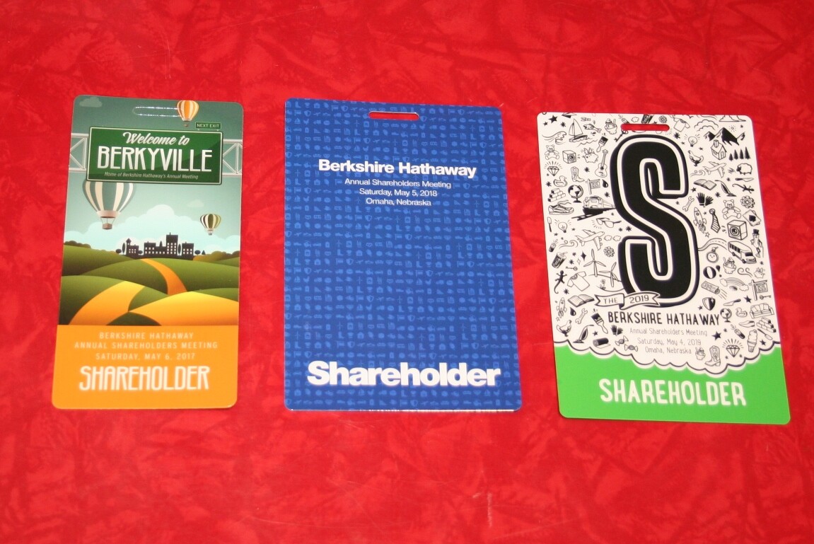 2017 2018 2019 BERKSHIRE HATHAWAY SHAREHOLDER MEETING CREDENTIALS PASSES